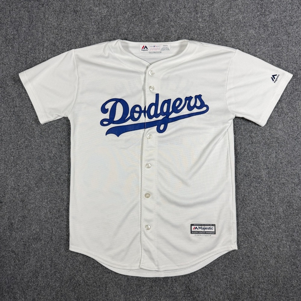 Clayton Kershaw #22 Los Angeles Dodgers Majestic White Jersey Youth Size Large